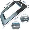 A metal frame with dimensions indicated by text overlays. Produktbild-Vorschau