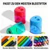 4er Set mit Deckel, Doppelspitzer – Kompakte, farbige Produktbild-Vorschau 5