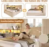 Letto divano Merax 140x190 cm con LED, letto imbottito con Anteprima dell’immagine prodotto 3