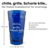 "Chille, Grille, Schorle kille..." Dubbebecher (Blau) aus Plastik - 0,5 Liter - Pfälzer Dubbeglas Produktbild-Vorschau
