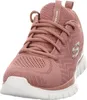 A close-up, studio shot of a pink Skechers sneaker. Voir les images du produit