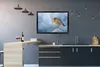MuchoWow® Gerahmtes Poster Rotkehlchen - Winter - Blau Produktbild-Vorschau 2