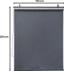 A dark gray roller blind is shown hanging from a metal rod. Voir les images du produit