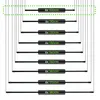 A diagram showing different sizes of drying racks with their corresponding lengths. Produktbild-Vorschau