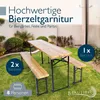 Beautissu 3tlg Bierzeltgarnitur klappbar Holz BT22, Produktbild-Vorschau 2