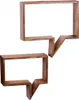 Two wooden shelves shaped like speech bubbles, displayed against a white background. Produktbild-Vorschau