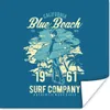 MuchoWow® Poster Surfbrett - Strand - Retro 75x75 cm - Wand Produktbild-Vorschau 1