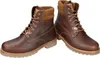 A pair of brown leather boots on a white background. Anteprima dell’immagine prodotto