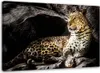 Leinwandbild leopard auf den felsen 100x70 cm Feeby gelb Produktbild-Vorschau 1