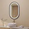 A bathroom vanity with a sink and a lit oval mirror. Produktbild-Vorschau