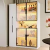 Merax 2-in-1 LED-Glastürvitrine mit Ausziehbaren Regalen, Produktbild-Vorschau 2