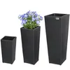 Set de 3 pots de fleurs polyrotin noir cache-pot pot Voir les images du produit 5