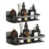 2er Set Duschregal Schwarz Matt selbstklebend Edelstahl Produktbild-Vorschau 1