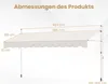 A diagram showing the dimensions of a white awning. Anteprima dell’immagine prodotto