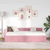 vidaXL Eckbettgestell mit Kopfteil Rosa 100 cm x 200 cm Produktbild-Vorschau 3
