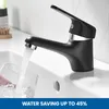 Auralum Schwarz Wasserhahn Bad Messing Waschtischarmatur Produktbild-Vorschau 3