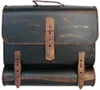A black mailbox with copper accents and buckles, designed to look like an old-fashioned school satchel. Produktbild-Vorschau
