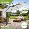 tillvex Sonnenschirm Grau Ø 350 cm Ampelschirm Gartenschirm Produktbild-Vorschau 6