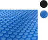 A close-up, angled view of a blue bubble wrap-style pool cover. Produktbild-Vorschau