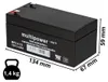 A black lead-acid battery with dimensions and weight indicated. Podgląd zdjęcia produktu