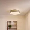 Lindby LED-Deckenlampe Ellamina, 60 cm, hellgrau, Textil Produktbild-Vorschau 3