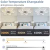 AIORBER Moderní stropní ventilátor s LED osvětlením, Náhled obrázku produktu 2