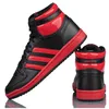 A pair of black and red Adidas high-top sneakers are shown against a white background. Podgląd zdjęcia produktu