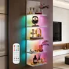 RGB+IC Wandregal Hängend 5-stufig Bücherregal Weiß mit Produktbild-Vorschau 1