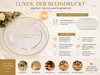 Platzteller Glas 32 cm 12er Set mit Goldperlenrand - Produktbild-Vorschau 2