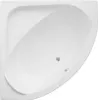 A top-down view of a white corner bathtub. Produktbild-Vorschau