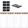 4er Set Vorratsglas mit Bambusdeckel und 8 Kreidetafel- Produktbild-Vorschau 2