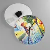 Wanduhr - Rund - Glasuhr - Park Straße Regen - 30x30cm - Produktbild-Vorschau 2