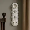 Porcelanowa ramka Retro Curve 4-krotna I PR1 biała Podgląd zdjęcia produktu 5