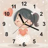 Wanduhr aus Glas mit Motiv Herziges Maedchen Herz- 30 x 30 Produktbild-Vorschau 1