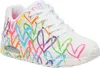 A single white sneaker with a colorful heart pattern. Anteprima dell’immagine prodotto