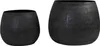 Light & Living - Bloempot Genolu - Zwart - Ø50 + Ø38,5 cm Productafbeelding-voorbeeld 1