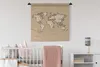 MuchoWow® Wandteppich Wandbehang Weltkarte - Braun - Weiß - Produktbild-Vorschau 2