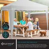 A family is enjoying a meal under a KESSER pavilion in a backyard setting. Produktbild-Vorschau