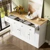 Buffet à 3 portes et 2 tiroirs, finition en relief, 120 x Voir les images du produit 4