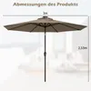 COSTWAY 300cm Sonnenschirm mit Solar-LED-Beleuchtung Produktbild-Vorschau 7