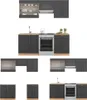 Küchenzeile Vicco Fame-Line Anthrazit Landhaus/Goldkraft Produktbild-Vorschau 6