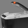 Close-up of the top and side of a portable cooler with the lid open. Produktbild-Vorschau