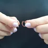 Oval Creolen Diamanten Brillant-Schliff Ohrringe 14 Karat Produktbild-Vorschau 2