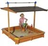 GASPO Holz Sandkasten 140 x 140 cm mit absenkbarem Dach Produktbild-Vorschau 5