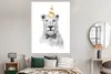 MuchoWow® Poster Löwe - Schleife - Party - Hut 120x160 cm - Produktbild-Vorschau 4