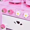COSTWAY Kinderküche mit Holzkochgeschir, Spielküche mit Produktbild-Vorschau 4