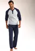 LE JOGGER Pyjama 4 -teilig grau-meliert, rot Größe 52/54 Produktbild-Vorschau 3