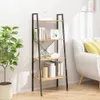 vidaXL Standregal 4 Böden Hellbraun und Schwarz 56x35x140 Produktbild-Vorschau 1
