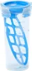 A clear product shot of a transparent mixing container with blue markings and a blue lid. Anteprima dell’immagine prodotto