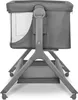 A close-up, side view of a gray baby bassinet on a white background. Produktbild-Vorschau